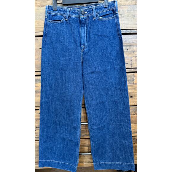 GOOP G. LABEL High Rise Wide Leg Crop Jeans Women's Sz 29 - Picture 1 of 6
